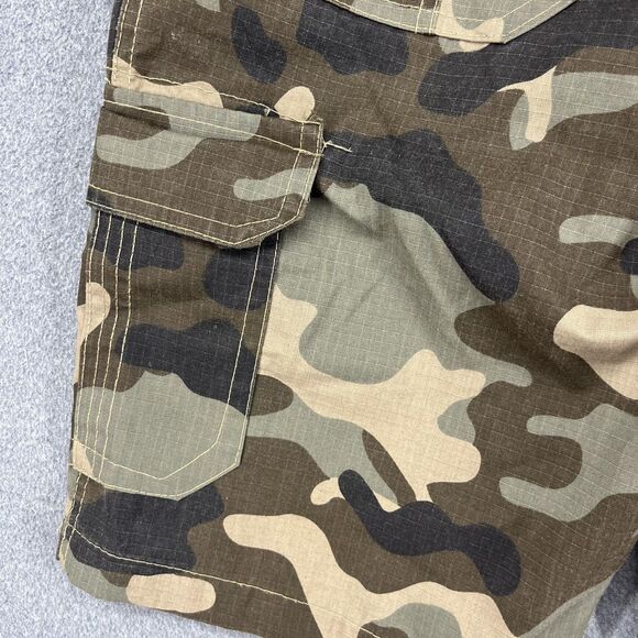 Stanley Cargo Shorts Mens 32 Camouflage Ripstop Multi Pocket Workwear Outdoor - Picture 15 of 16